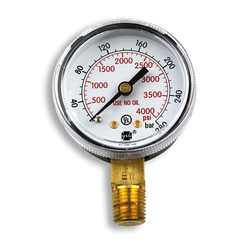GAUGE, 4000 PSI/BAR, 2" STEEL BLACK