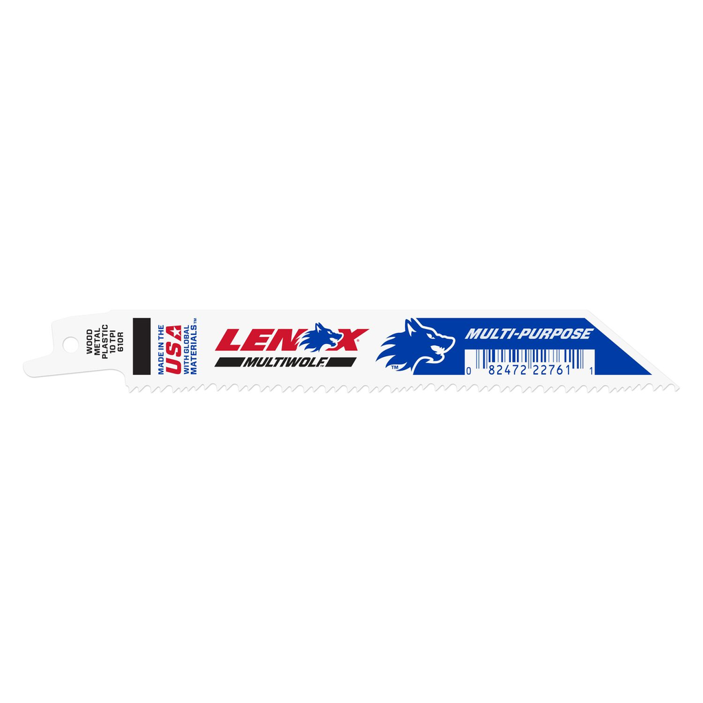 Product image for Lenox Tools 22761OSB610R 6 x 3/4 x 0.035 Inch 10 TPI Bi-Metal Reciprocating Saw Blade