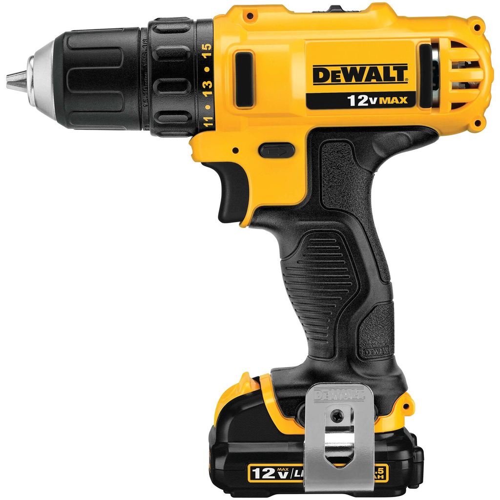 Product image for DEWALT DCD710S2 12 Volt 0-400/0-1500 RPM Lithium-Ion Battery 7-1/2 Inch Length Drill and Driver Kit