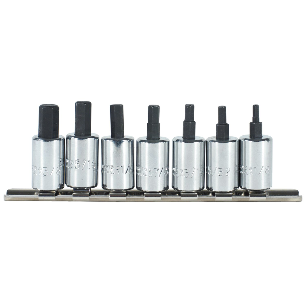 Product image for Proto J4990-7ST Set Hex Bit 3/8Dr 7Pc Sho