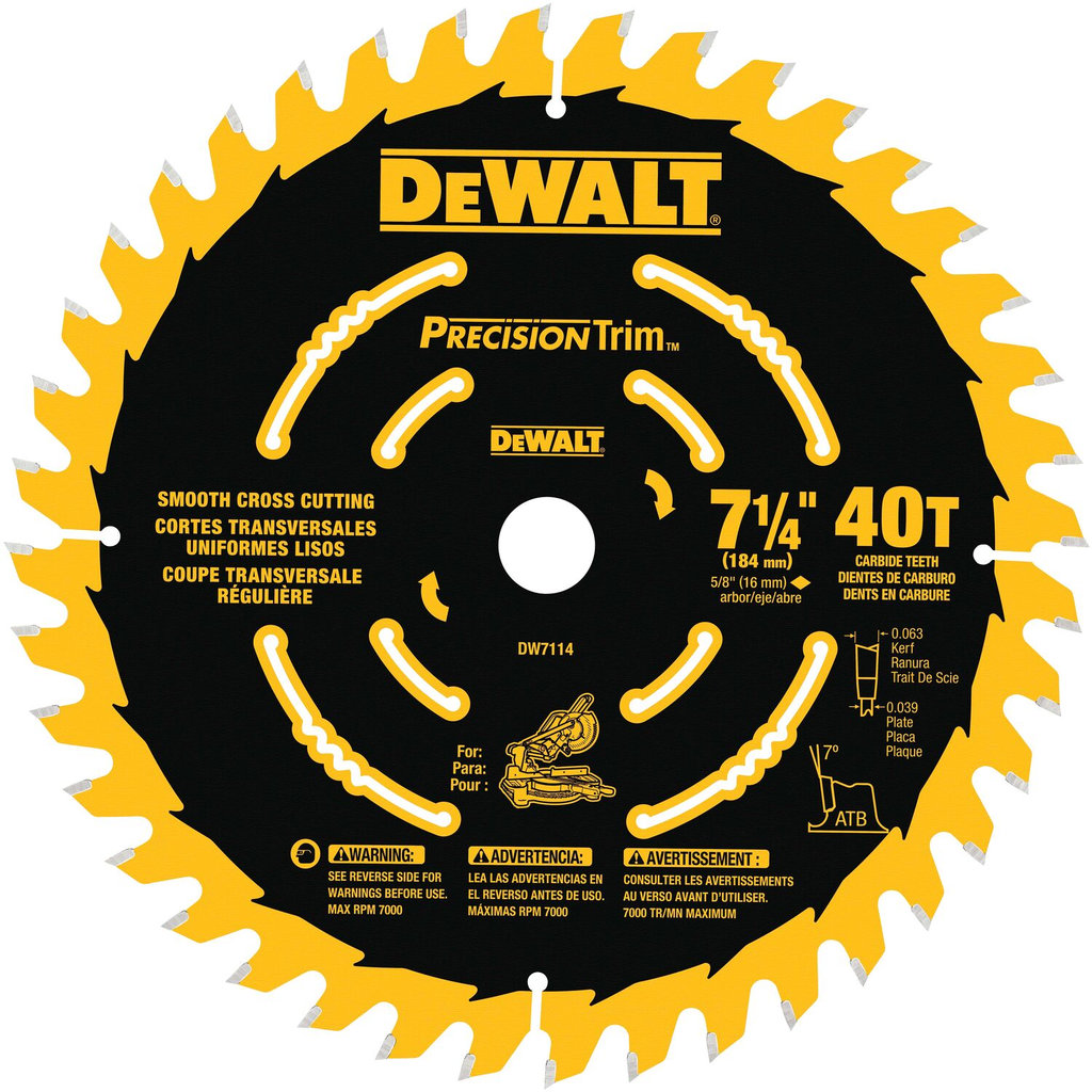 Product image for DWLT DW7114PT MITER SAW BLADE 7-1/4