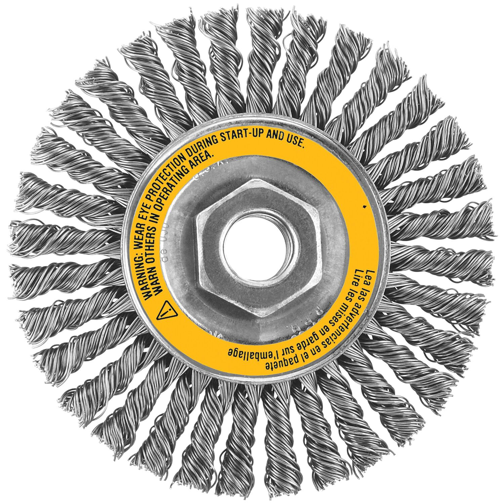 Product image for DEWALT DW4927 5/8-11 x 4 Inch Stainless Steel Extended Performance Wire Wheel