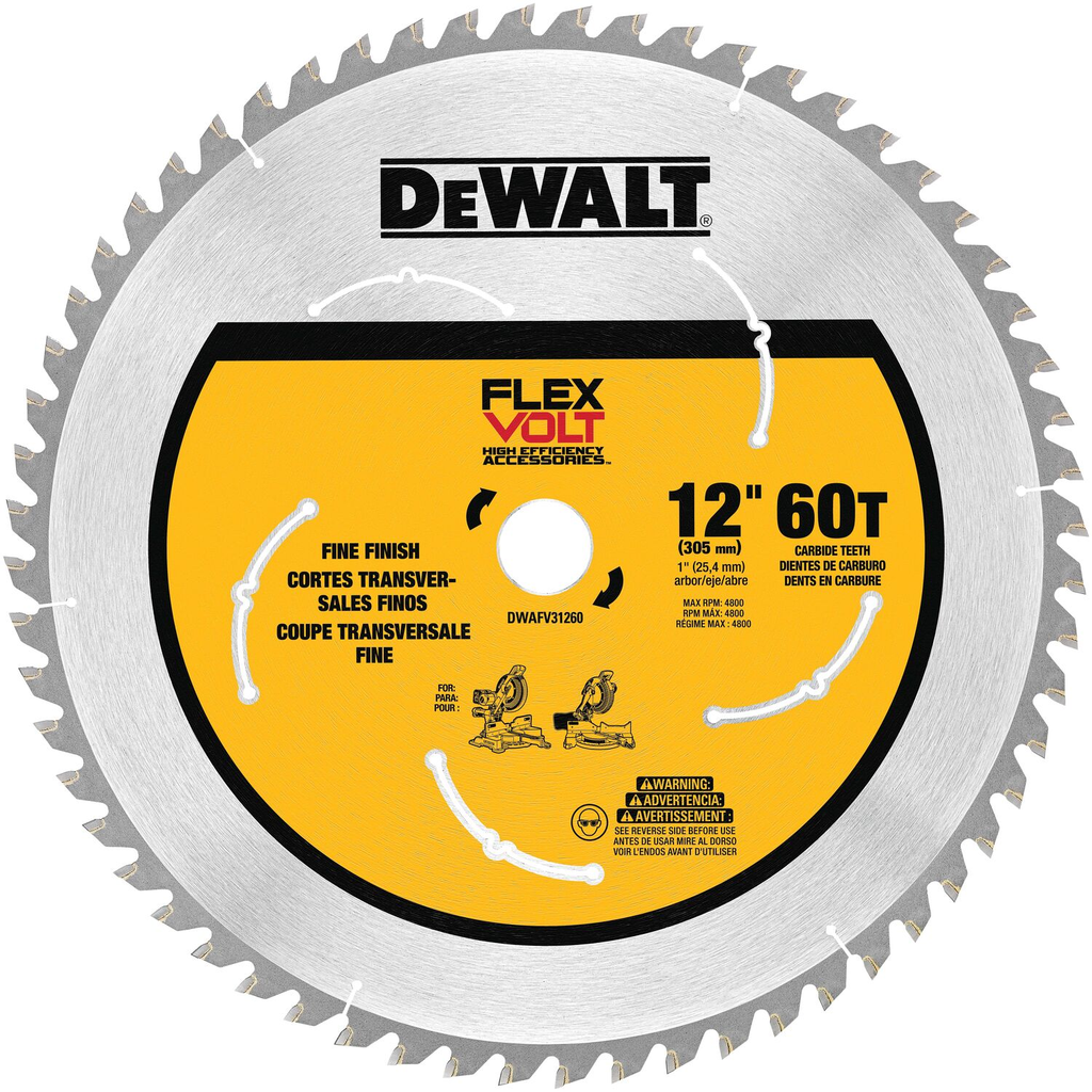 Product image for DWLT DWAFV31260 12IN 60T SAW BLADE