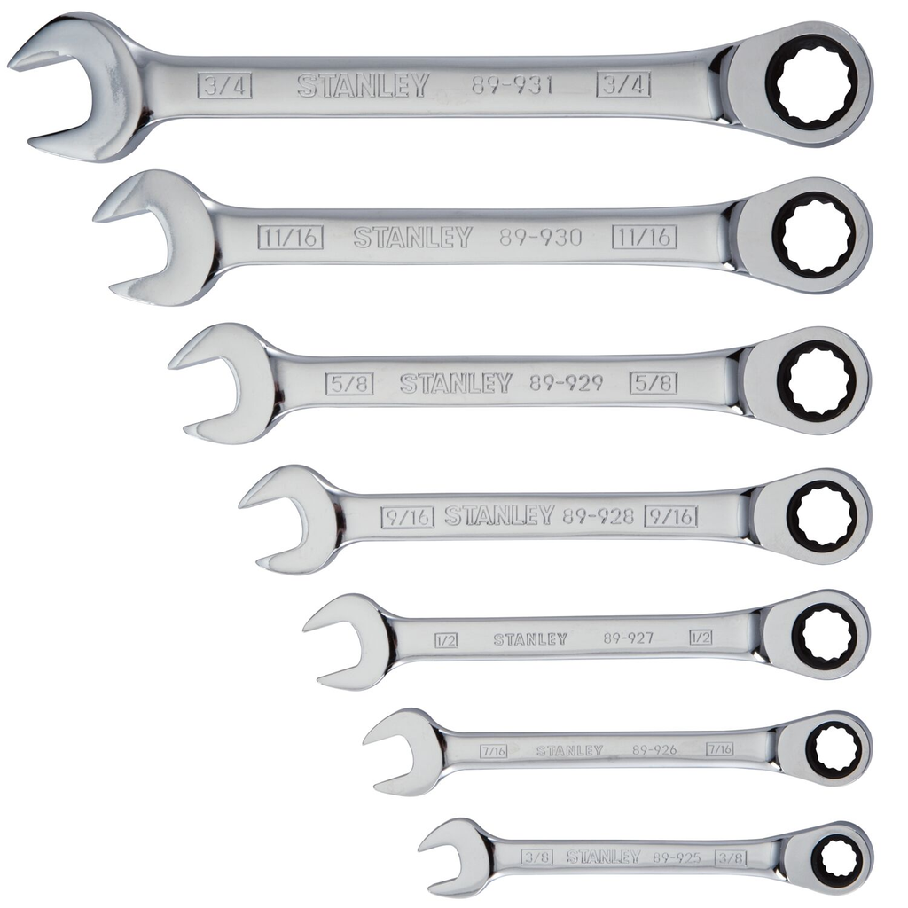 Product image for Stanley 94-542W Ratcheting Combination Wrench Set SAE (7 pc)