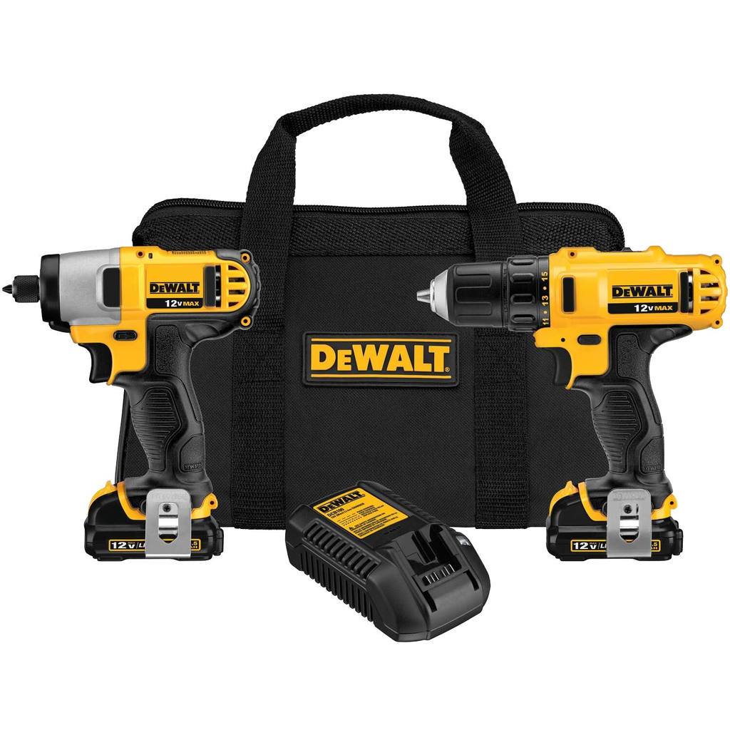 Product image for DEWALT DCK211S2 Lithium-Ion Battery 12 Volt Max Cordless Screwdriver and Impact Driver Combo Kit