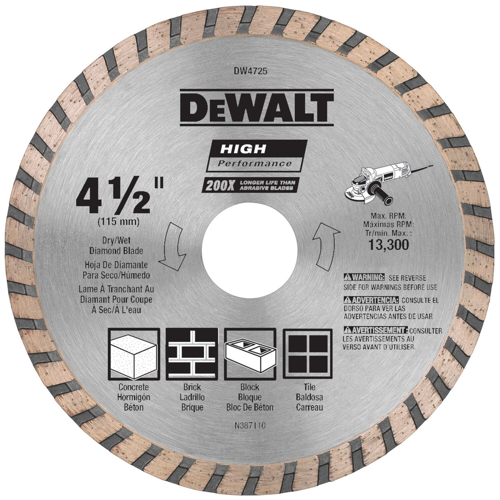 Product image for DeWalt DW4725 4-1/2IN HIGH PERFORMANCE
