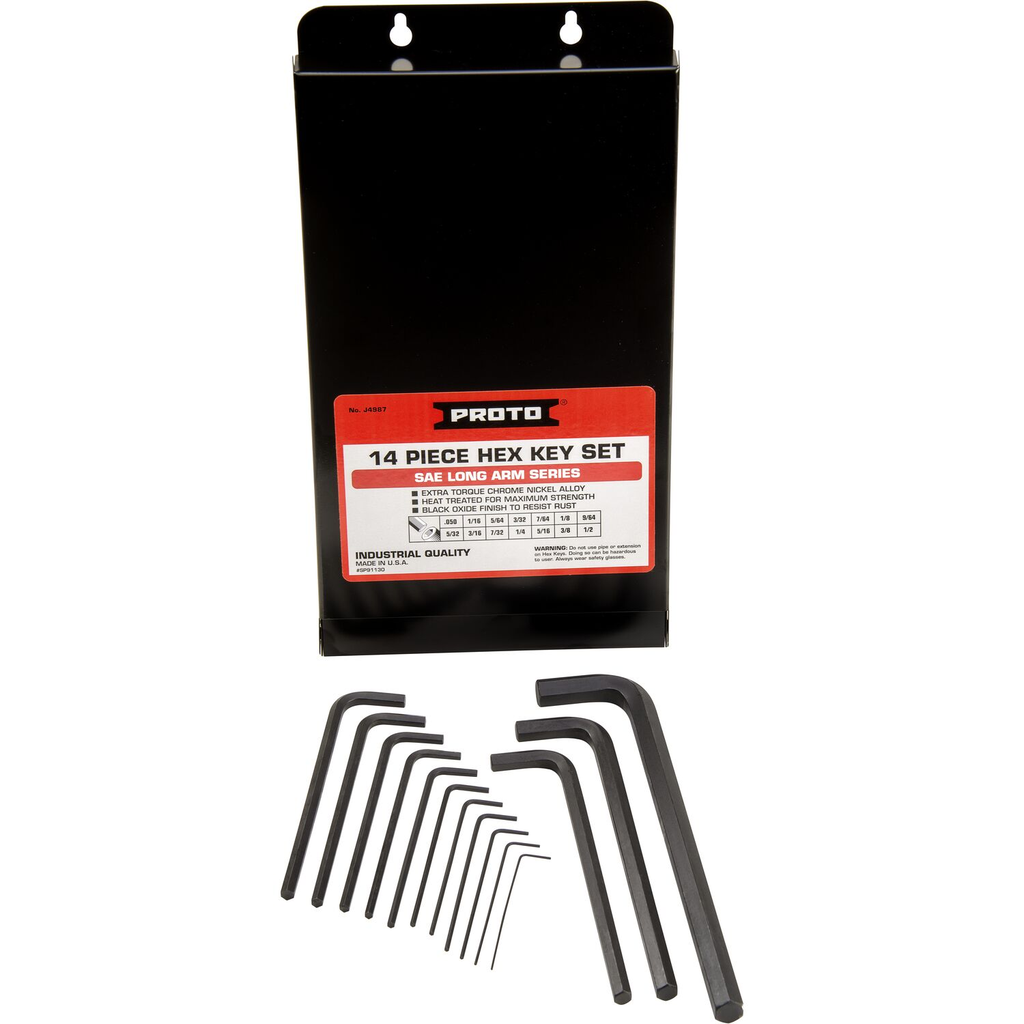 Product image for Proto J4987 Set Hex Key 14Pc Long