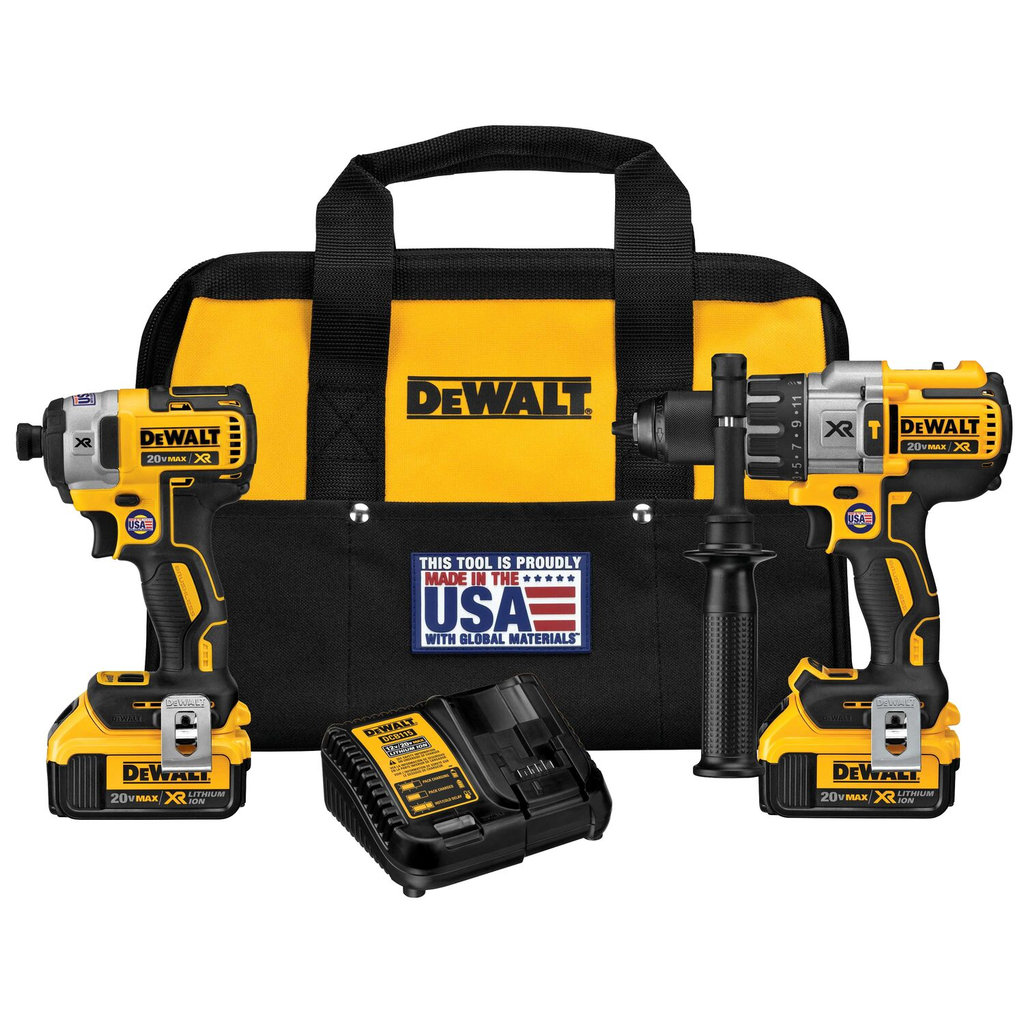 Product image for DeWalt DCK299M2 20V MAX Cordless Brushless XR® Hammerdrill & Impact Driver Combo Kit (4.0AH)