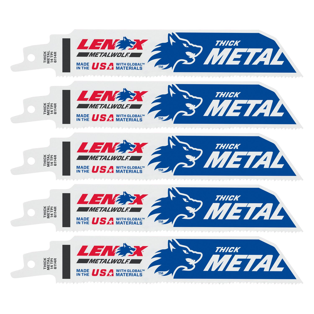 Mayer-DDS-LENOX Lazer Metal Cutting Reciprocating Saw Blade, Bi-Metal, 6-Inch, 14 Tpi, 5/Pk-1