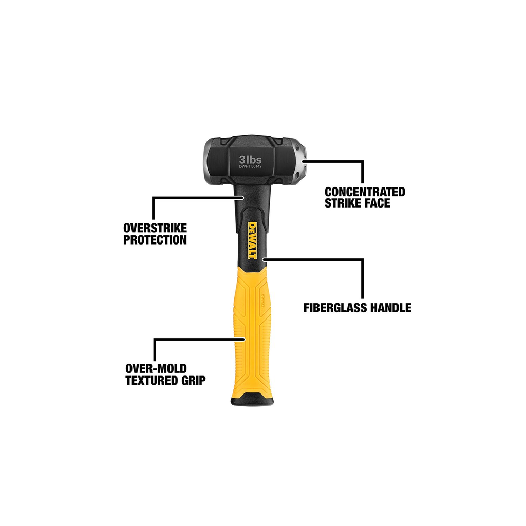 Product image for DeWalt DWHT56142 3 Lb. Fiberglass Drilling Hammer