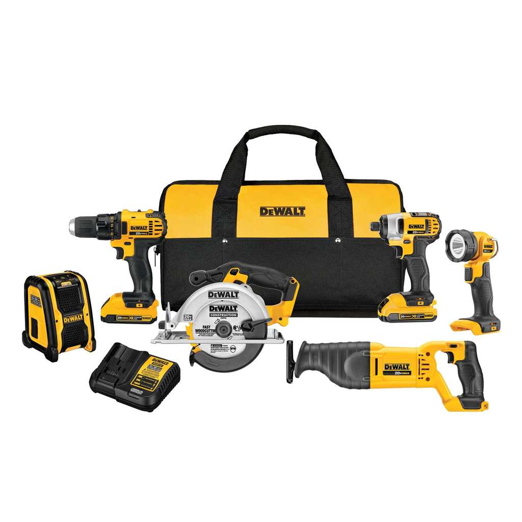 Product image for DWLT DCK620D2 20V COMPACT 6-TOOL CO