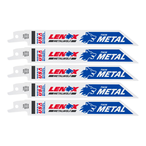 20568-624R - LENOX Metal Cutting Reciprocating Saw Blade With Power Blast Technology, Bi-Metal, 6-Inch, 24 Tpi, 5/Pk