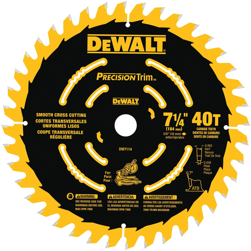 Product image for DWLT DW7114PT MITER SAW BLADE 7-1/4