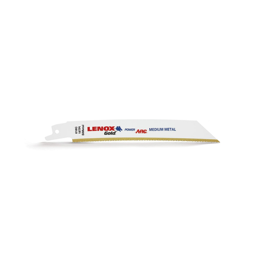 21069-618GR - LENOX Gold Power Arc Reciprocating Saw Blade, For Medium Metal, Sheet Metal Cutting, 6-Inch, 18 Tpi, 5-Pack