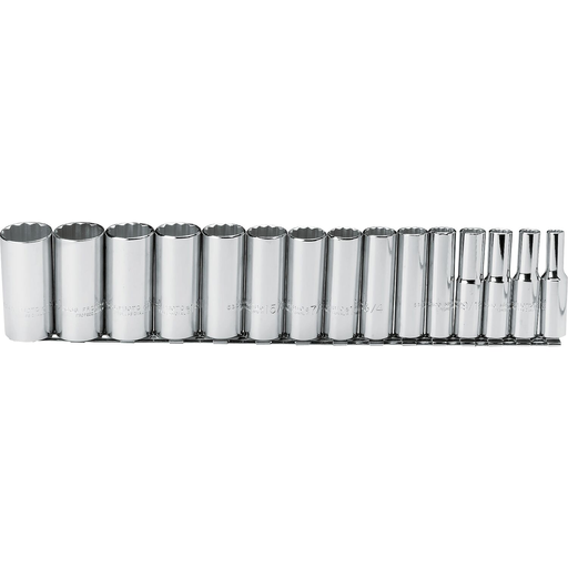 Product image for Proto J54107 Set Skt 1/2Dr 15Pc 12Pt D