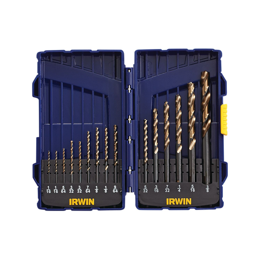 Product image for Irwin 318015 TURBOMAX® 15pc HSS Jobber Drill Bit Set, 1/16" to 3/8"