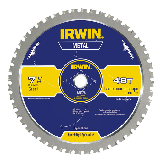 IRWIN Metal-Cutting Circular Saw Blade, 7 1/4-Inch, 48T