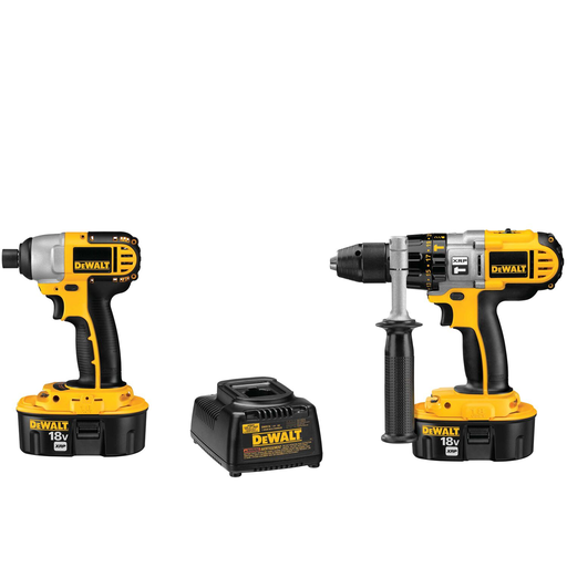 Product image for DeWalt DCK255X Cordless XRP Battery 18 Volt 3-Speed Setting Hammer Drill and Impact Driver Combo Kit
