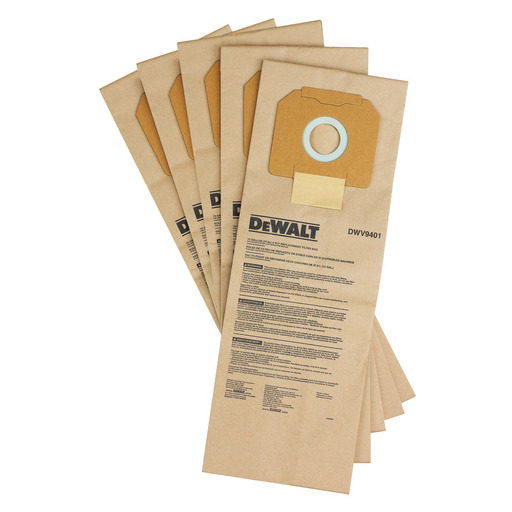Product image for DeWalt DWV9401 Paper Bag (5 Pack) for DeWalt Dust Extractors