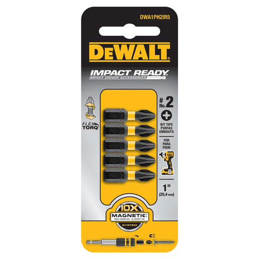 Product image for DWLT DWA1PH2IR5 1IN PHILLIPS NO.2 I