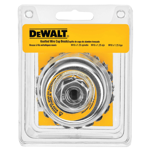 Product image for DeWalt DW4916 4" x 5/8"-11 HP .020 Carbon Knot Wire Cup Brush