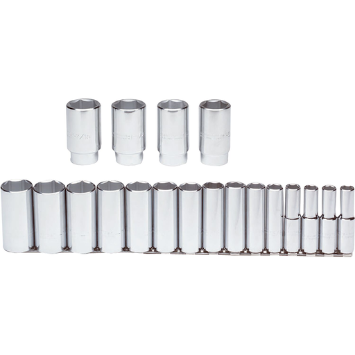 Product image for Proto J54101 Set Skt 1/2Dr 19Pc 6Pt Dp