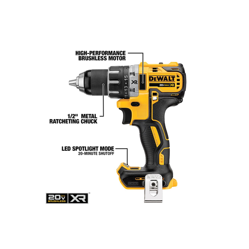 Product image for DeWalt DCK283D2 20V MAX XR® Brushless Cordless Compact Drill / Driver and Impact Driver Combo Kit