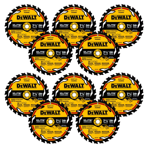 DEWALT ELITE SERIES 7-1/4 In Carbide Circular Saw Blade 24 Tooth with 5/8 in Arbor (10 Pack)