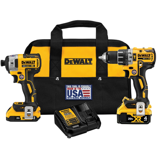 Product image for DeWalt DCK287D1M1 20V MAX XR® cordless HAMMER DRILL/DRIVER & IMPACT DRIVER COMBO KIT