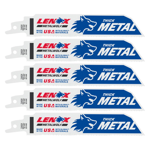 20172-6114R - LENOX Lazer Metal Cutting Reciprocating Saw Blade, Bi-Metal, 6-Inch, 14 Tpi, 5/Pk