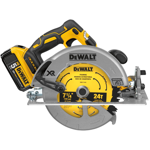 Product image for DeWalt DCS570P1 20V MAX 7-1/4 in. Brushless XR® Circular Saw Kit with 5.0 AH Battery