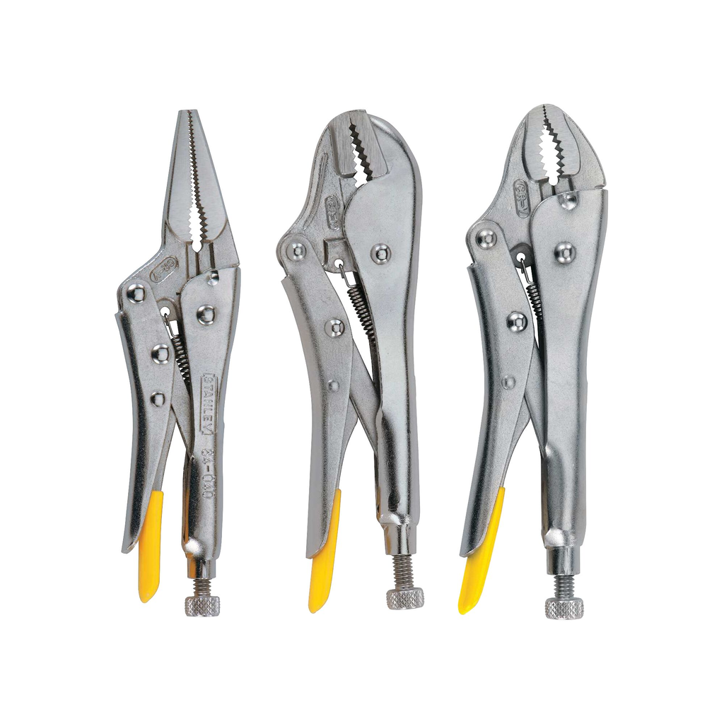 Stanley 94-960 3 Pc Locking Plier Set Product image for Stanley 94-960 3 Pc Locking Plier Set