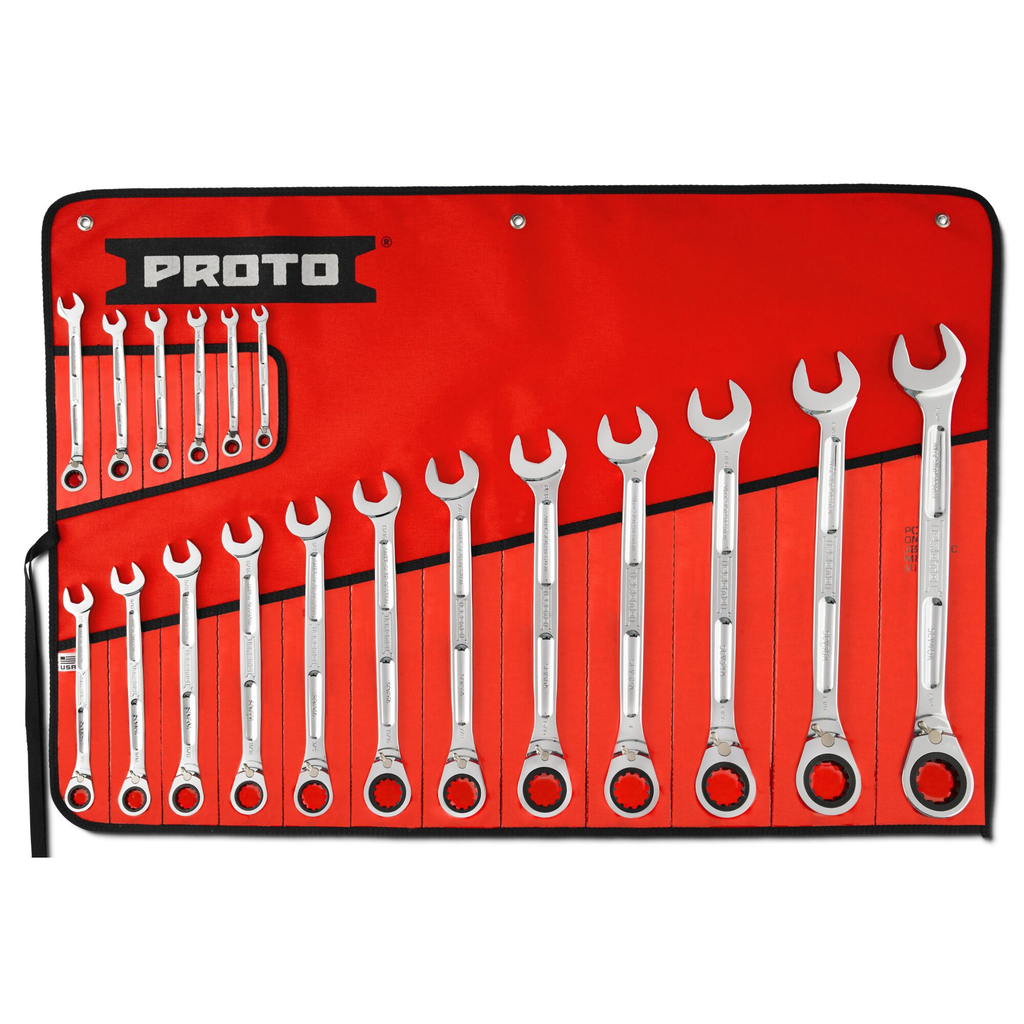 Product image for Proto JSCV-18SA 18Pc Sae Ratcheting Combo Wr Set Musa