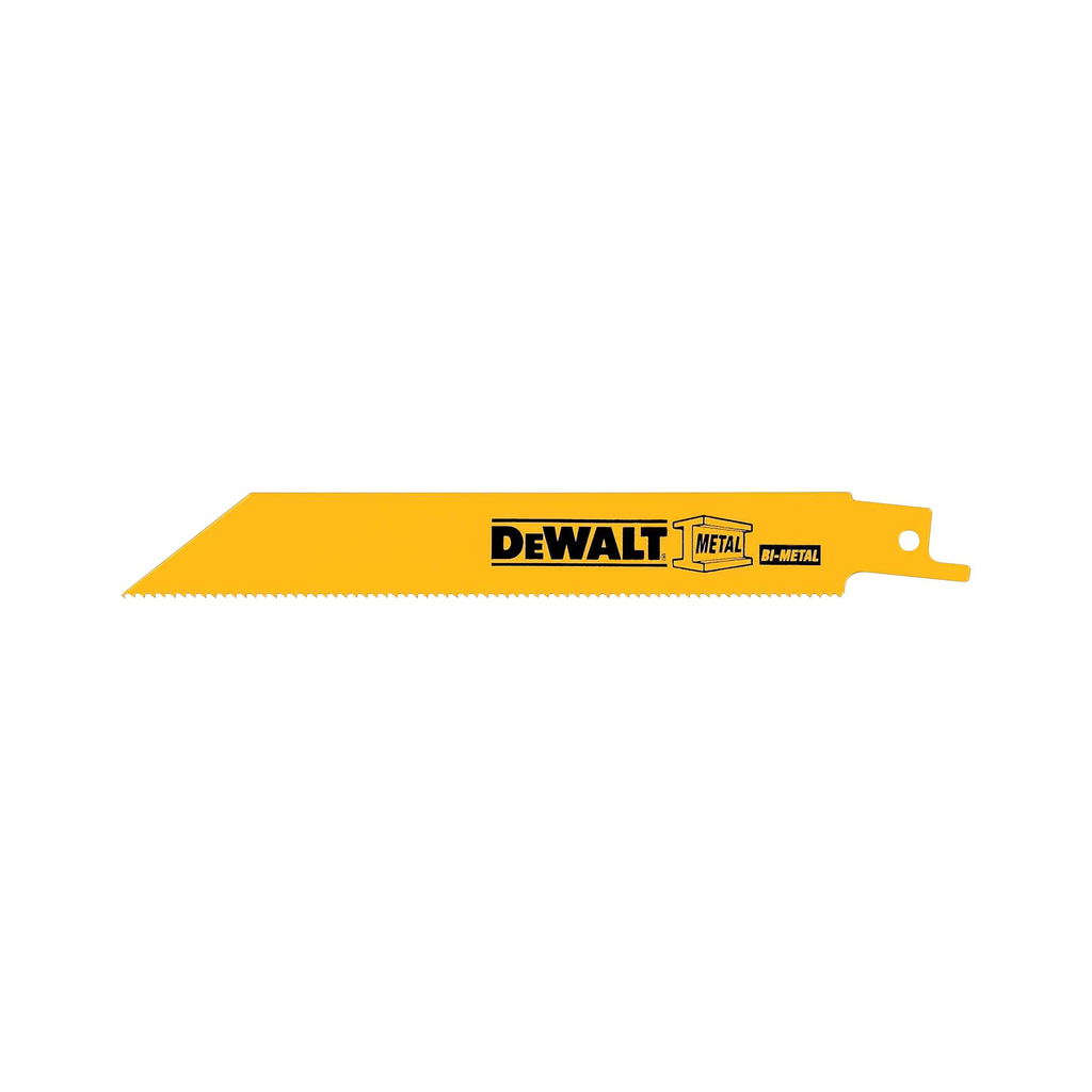 Product image for DeWalt DW4808B 6" 14 TPI Straight Back Bi-Metal Reciprocating Blade (100 pack)