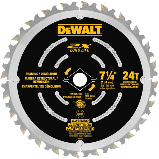DEW SAW BLADE 7-1/4"