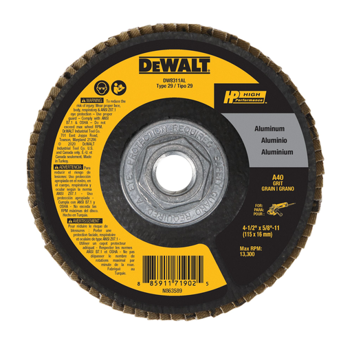 Product image for DWLT DW8311AL 4.5IN x 5/8IN-11 40GR