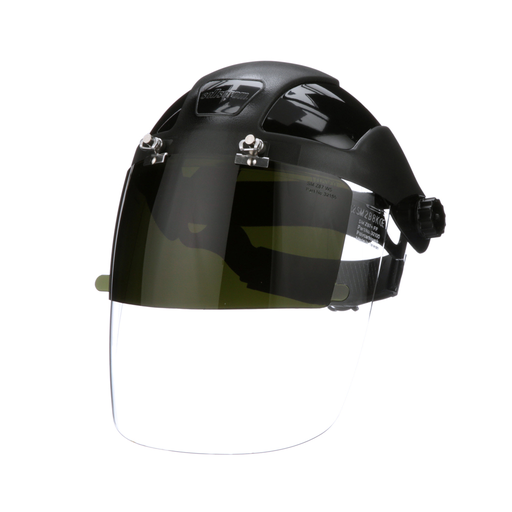 DP4 Series Face Shield - Ratcheting - Polycarbonate - Clear - Anti-Fog - Flip-up Shade 5 IR Visor