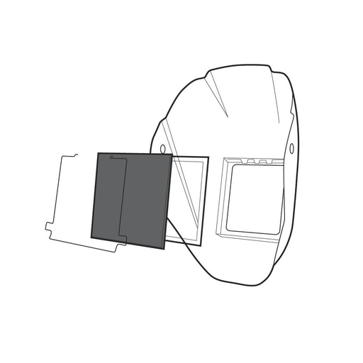 HSL and HLX Replacement Kit - Safety Plates, PC Material Type Shade , 5.25" x 4.5" Filter Dimension, Shade 10 Plate, Outer Plate, Replacement Retainer, Lens Pad