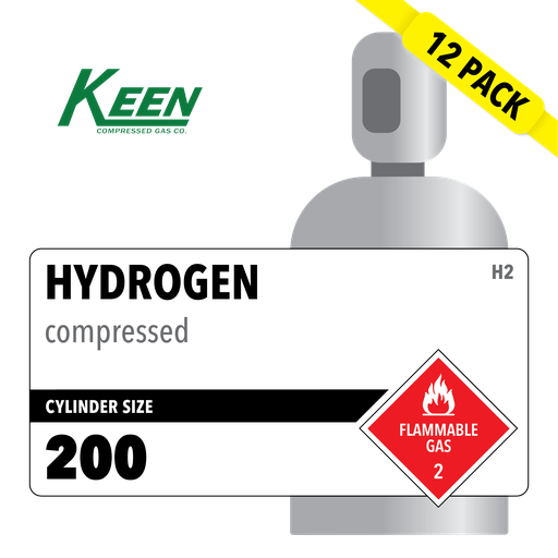 Hydrogen, 200, 5.0, Lab & Spec, 99.999, 197 ft3, High Pressure Steel (HPS), CGA 350, 12 Pack