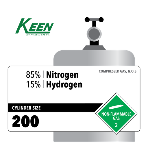 85% Nitrogen, 15% Hydrogen, 200, Industrial, 208 ft3., High Pressure Steel (HPS), (V) - CGA 350