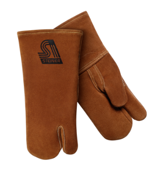 Standard Shoulder Split Cowhide Stick Welding Mittens, Cotton Lined, Large
