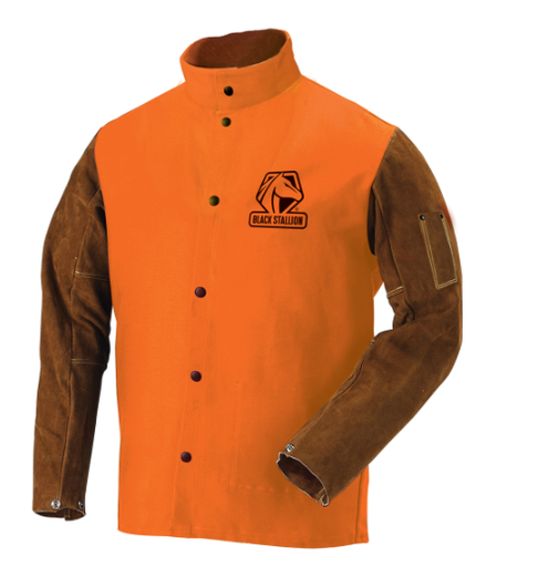 FR Cotton & Cowhide Hybrid Welding Jacket, Orange