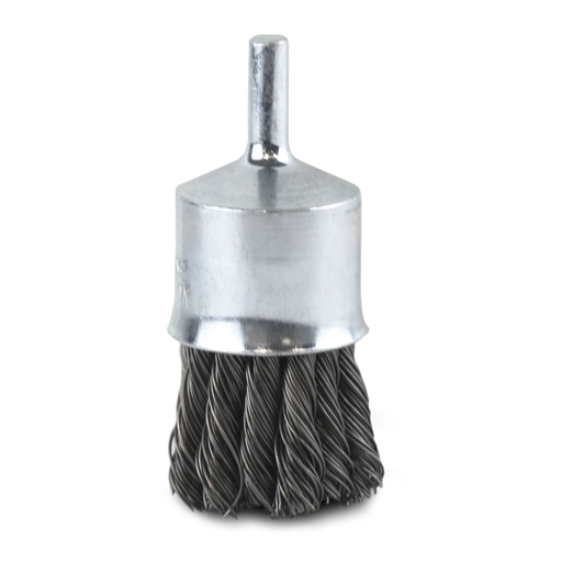 Flexovit C1910 Wire End Brush 1-1/8 Inch x 1/4 Inch Shank Carbon .020, Max RPM 20000