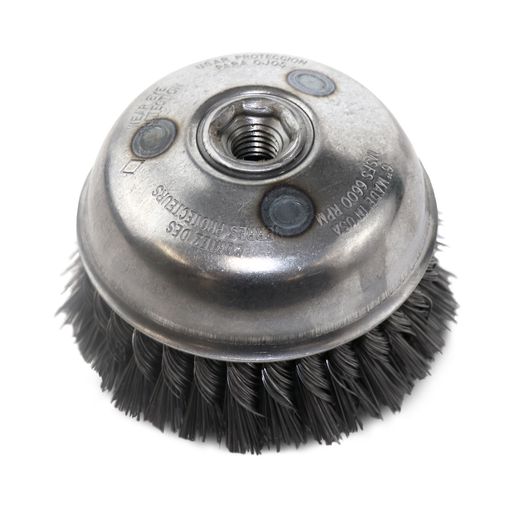 Flexovit C1640 6 Inch x 5/8-11 High Performance Carbon Wire Cup Brush, .020 for Cleaning & Conditioning