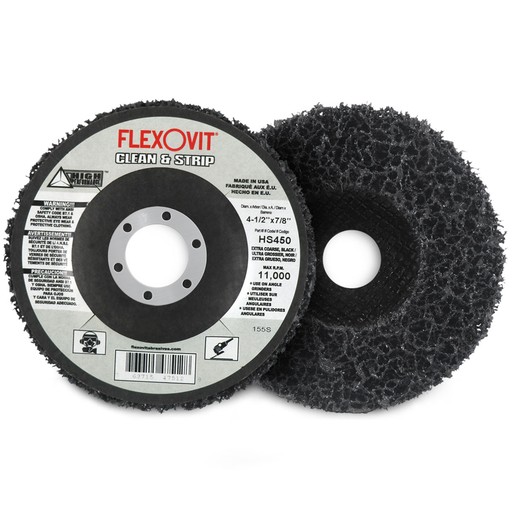 Flexovit HS450 High Performance 4-1/2 Inch x 7/8 Inch Type 27 Extra Coarse Cleaning Disc, Max RPM 8600