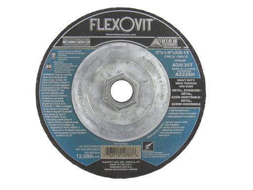 Flexovit A2226H HIGH PERFORMANCE Type 27 Grinding Wheel for Metal & Stainless