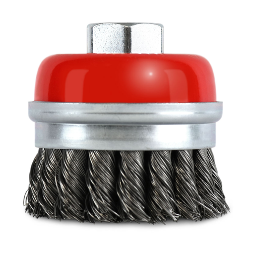 Flexovit C1485 High Performance 3-1/2 Inch x 5/8-11 Inch Knotted Carbon Wire Cup Brush