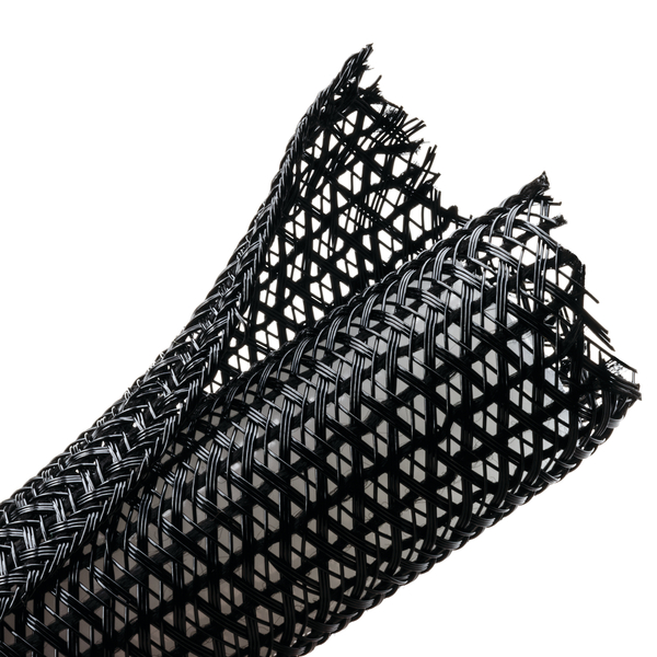 Product image for Hellermann Tyton 170-03025 1 Inch Black Polyester Split Wrap Braided Sleeving