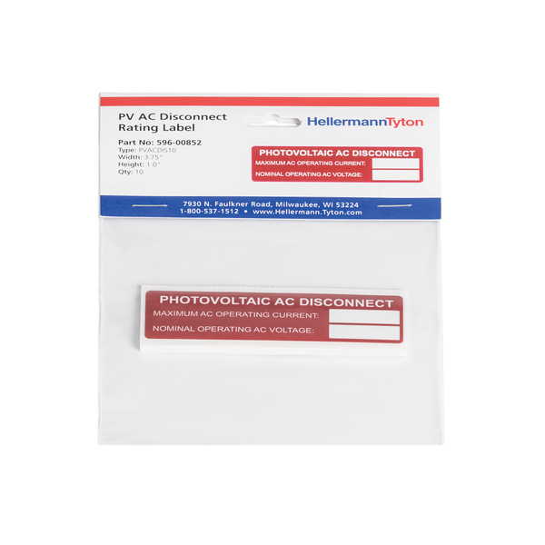 Product image for TYN 596-00852 PV AC DIS RATING 10/P