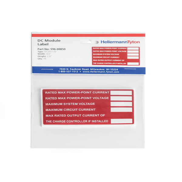 Product image for TYN 596-00850 MODULE DC LABEL 10/PK